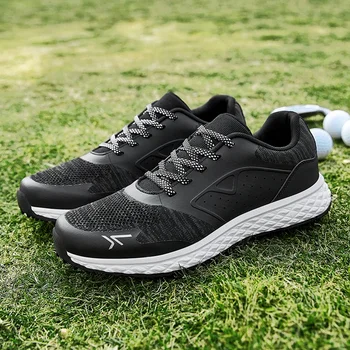 Обувки за голф Професионални спортни маратонки за голфъри, Мъжки маратонки за голф с билков покритие Обувки за голф, за удобно пеша Специална оферта за мъже Изображение