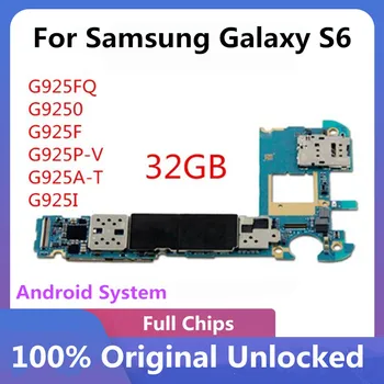 Оригиналната дънна Платка За Samsung Galaxy S6 S8 edge G925F Разблокированная дънна Платка Логика Платка 32 gb Пълен Чипове Чист Imei Работи Добре Изображение