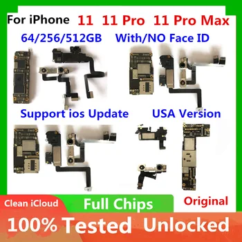 Оригиналната Разблокированная дънна Платка iPhone 11 Pro За Актуализация на IOS С пълни чипове, Основната Чиста Логическа Такса iCloud, С / Без Face ID 11 Pro Max Изображение