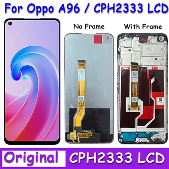 Оригиналът е за OPPO A96 Global LCD CPH2333 дисплей е Сензорен LCD панел Дигитайзер Замяна За Oppo A96 4G LCD С Рамка Изображение