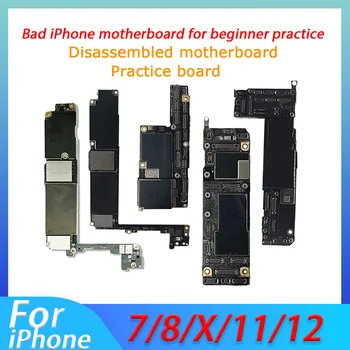 Повредената такса без NAND за iPhone 7 8 X 11 12 Практическо ръководство Лоша демонтаж на дънната платка Обучение и технически умения Изображение