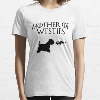 Тениска Mother of Westies (черно), тениски за жени, дамски дрехи, сладко облекло Изображение