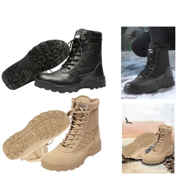 Туристически обувки, мъжки обувки за катерене, зимни тактически военни обувки за пустинята, ловни спортни обувки Изображение